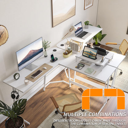CubiCubi L Shaped Gaming Desk with Carbon Fiber Surface